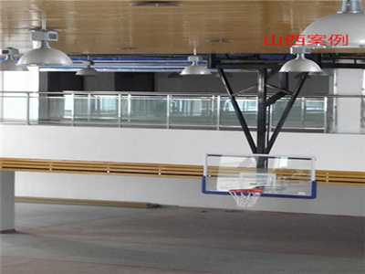 新疆石河子体育馆悬空式电动篮球架安装案例